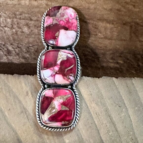 Handmade Sterling Silver Dahlia Rose Adjustable Ring by Nizhoni - Picture 3 of 6